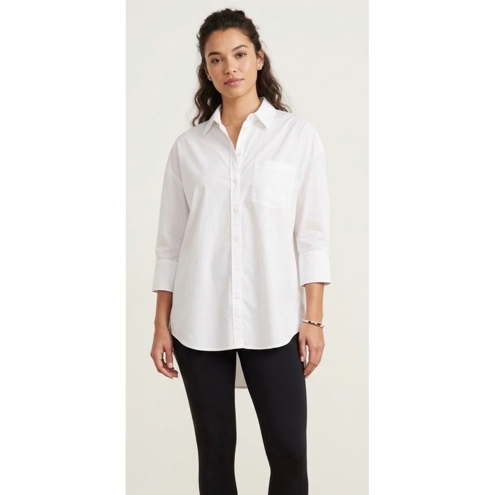 Philosophy Republic Clothing White Button Down High Low Shirt Medium
